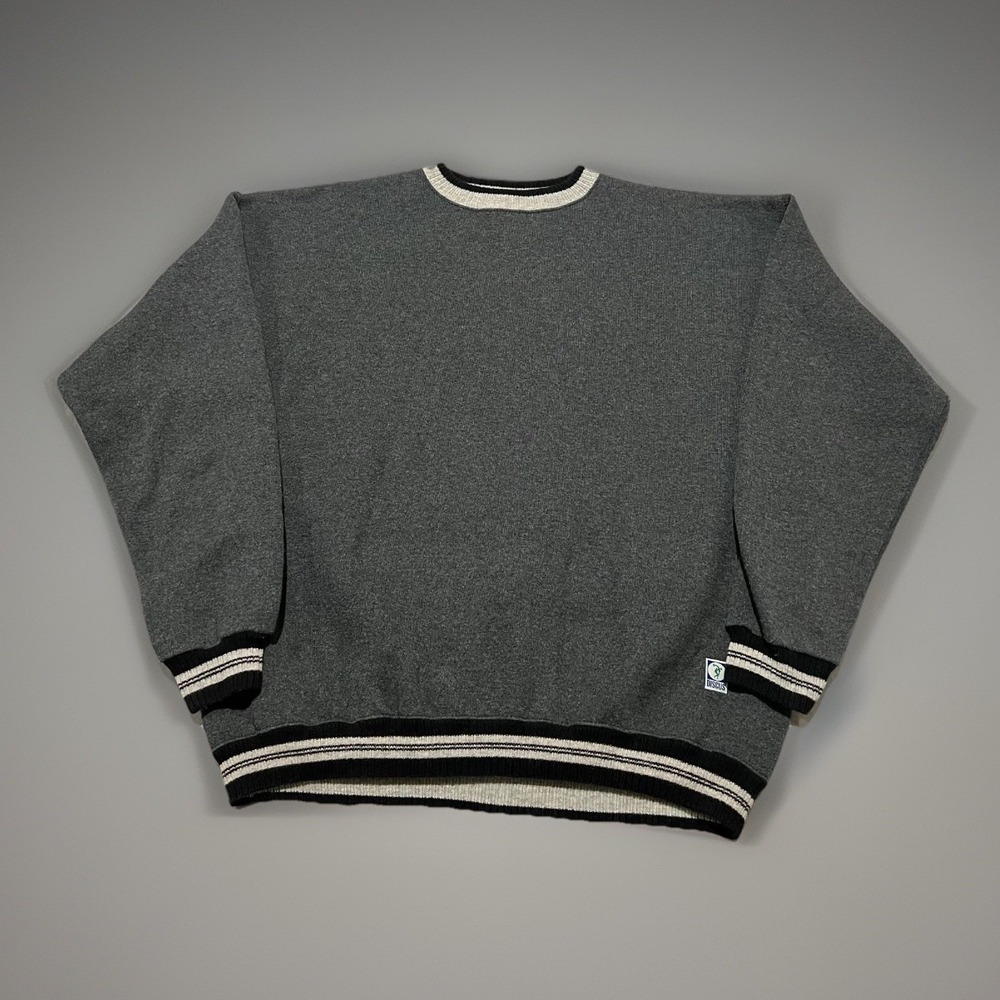 VTG 90s Discus Athletic Mens Two Tone Gray Fleece Outdoor Pullover Sweatshirt L